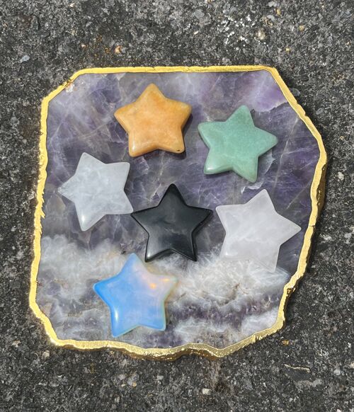 SET OF 6 STARS IN PRECIOUS STONES