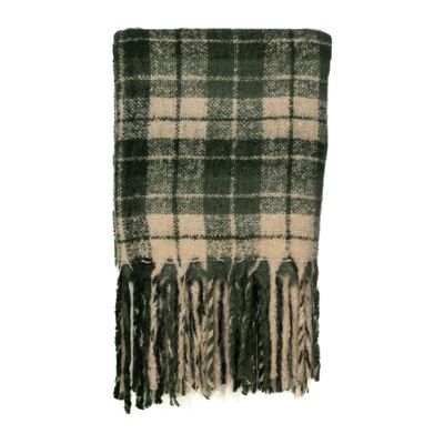 TIMOTHÉ khaki acrylic mohair blanket