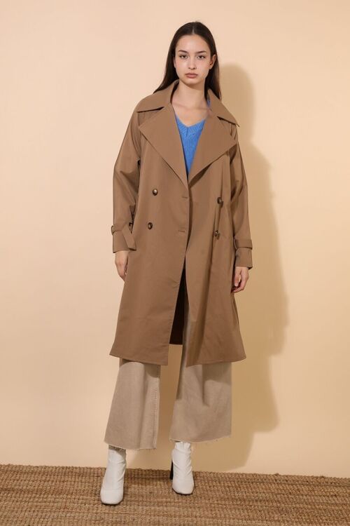 Trench coat avec ceinture à nouer Camel