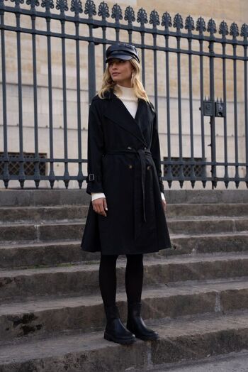 Trench coat avec ceinture à nouer Noir 7