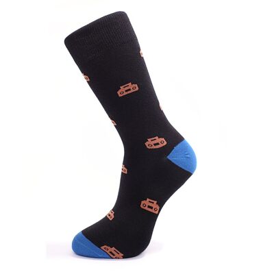 Black and orange boombox socks