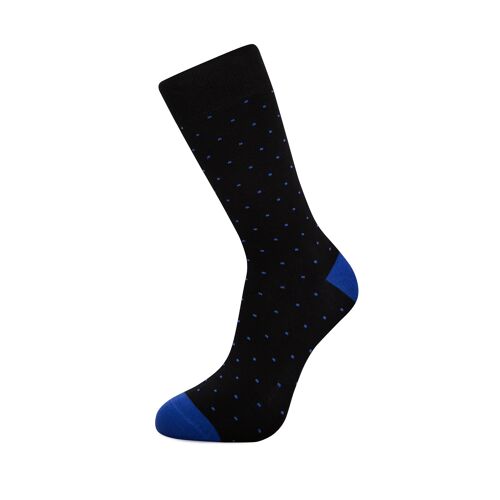 Black with Blue Dots Bamboo Socks
