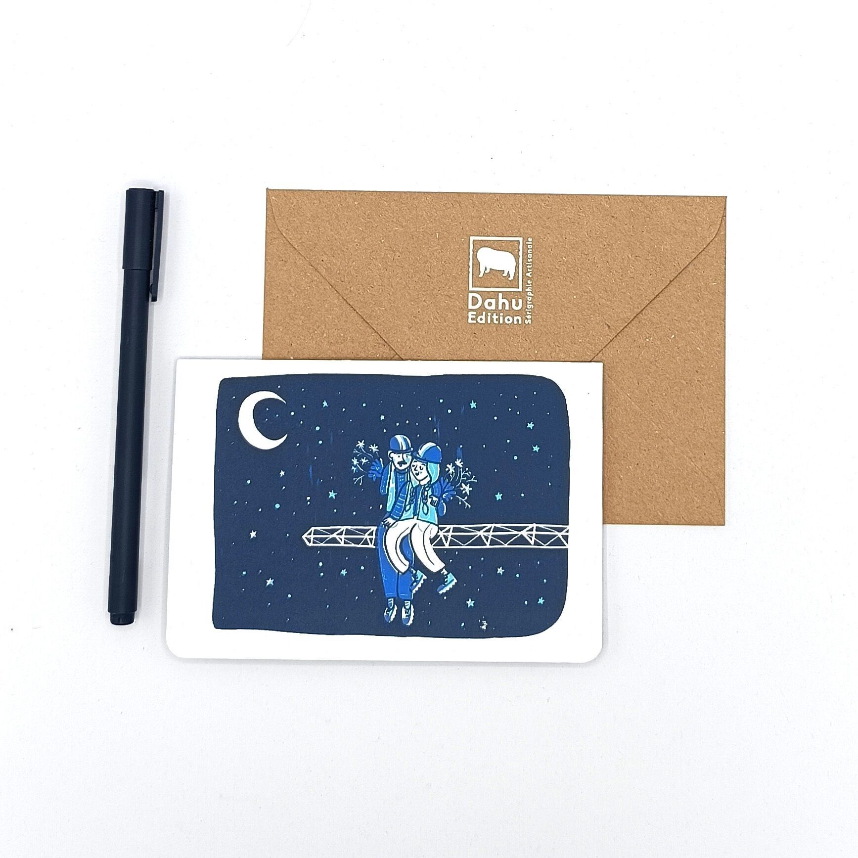 Briefpapierliebhaber Kranich gefaltete Postkarte 10 x 15 cm