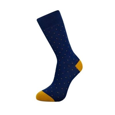 Blue and Mustard Dots Bamboo Socks