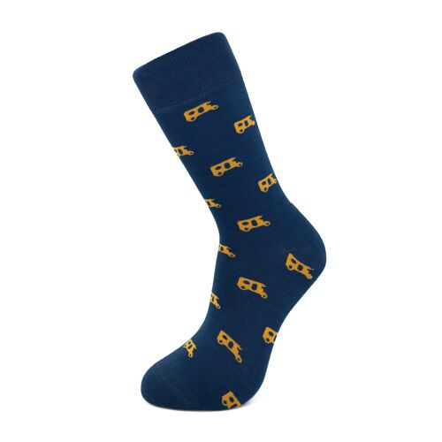 Blue and Mustard Tuk-tuk socks
