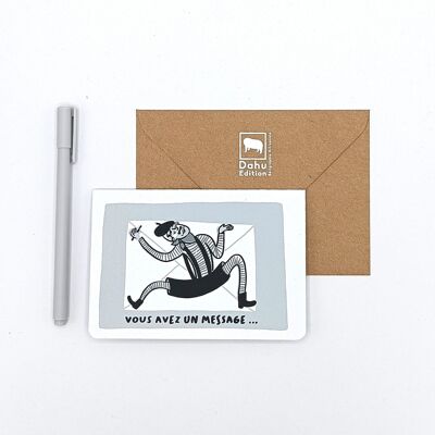 Stationery Mime Folded Postcard 10 X 15 cm