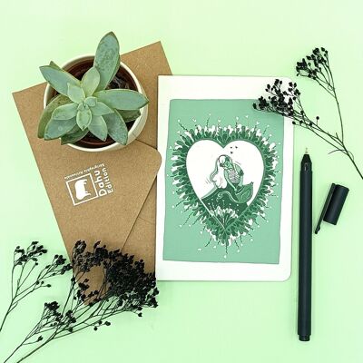 Papelería AMOR plantas Postal Plegada 10 X 15 cm