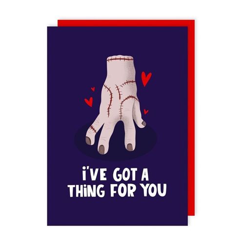 Funny Creepy Thing Wednesday Addams Family Valentine's Card pack of 6
