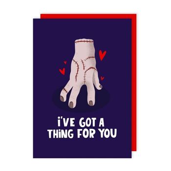 Funny Creepy Thing Mercredi Addams Family Valentine's Card pack de 6 1