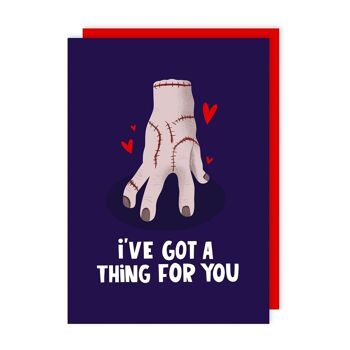 Funny Creepy Thing Mercredi Addams Family Valentine's Card pack de 6 2