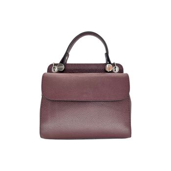 SAC PORTE MAIN CUIR  GRAINE LAURAY BORDEAU 2