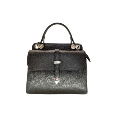 LAURAY GRAINED LEATHER HAND BAG BLACK