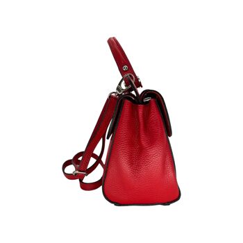 SAC PORTE MAIN CUIR  GRAINE LAURAY ROUGE 4