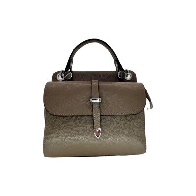 LAURAY TAUPE GRAIN LEATHER HAND BAG