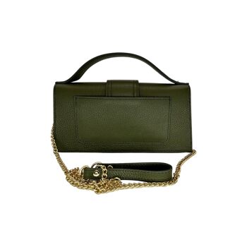 SAC PORTE MAIN CUIR GRAINE LUCILLA VERT 2