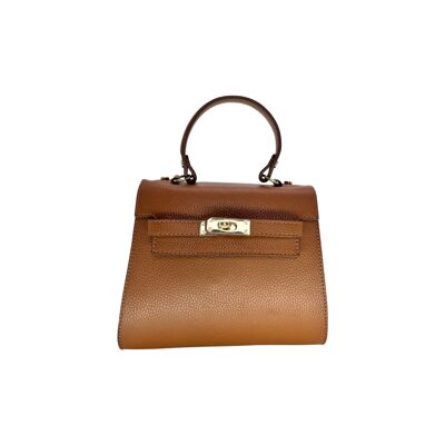 SAC PORTE MAIN CUIR GRAINE MARA CAMEL