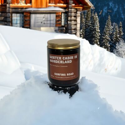 winter cottage candle
