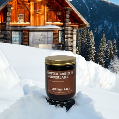 winter cottage candle