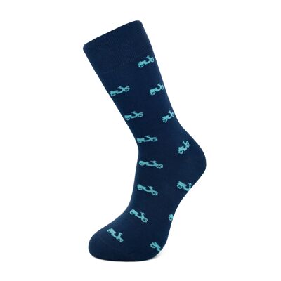 Blaue und türkisfarbene Vespa-Socken