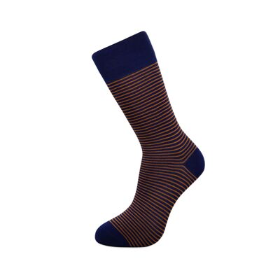 Blu con strisce marroni Bamboo Socks