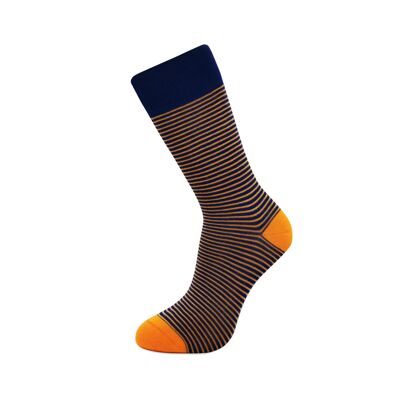 Blue with orange Stripes Bamboo Socks