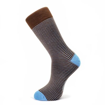 Braun mit hellblauen Streifen Socken Socken