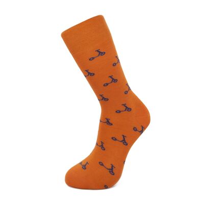 Gebrannte orange und blaue Scooter-Socken