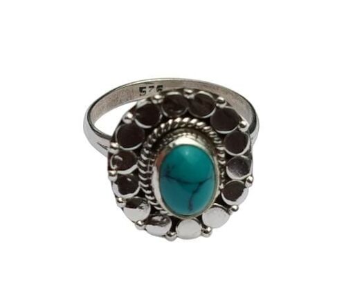 Unique Natural Turquoise 925 Sterling Silver Vintage Ring