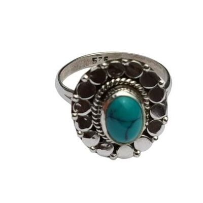 Unique Natural Turquoise 925 Sterling Silver Vintage Ring