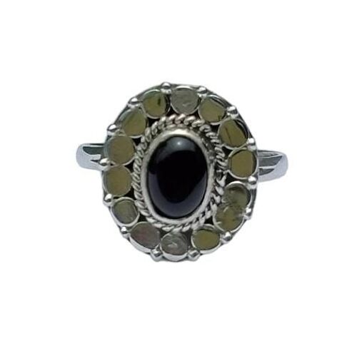 925 Sterling Silver Handmade Ring With Natural Black Onyx