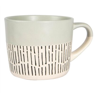 Nicola Spring Keramik-Kaffeetasse „Dipped Dash“ – 450 ml – Grau
