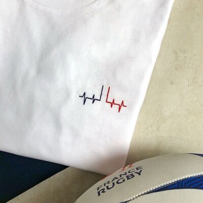 Camiseta bordada - Corazón de rugby
