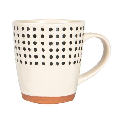 Nicola Spring Keramik-Kaffeetasse mit gepunktetem Rand – 360 ml – einfarbig