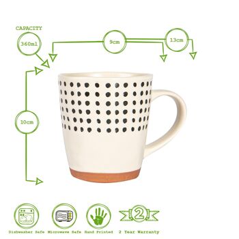 Tasse à café à bord tacheté en céramique Nicola Spring - 360 ml - Monochrome 5