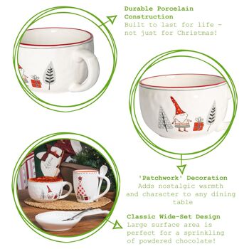 Tasse à cappuccino de Noël Nicola Spring - 500 ml - Patchwork 3