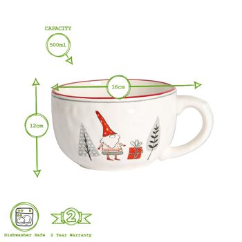 Tasse à cappuccino de Noël Nicola Spring - 500 ml - Patchwork 4