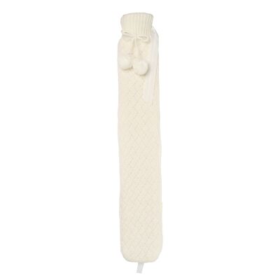 Nicola Spring Long Hot Water Bottle - Knitted - Cream