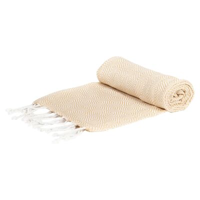 Nicola Spring Handtuch aus türkischer Baumwolle – Diamant – Beige