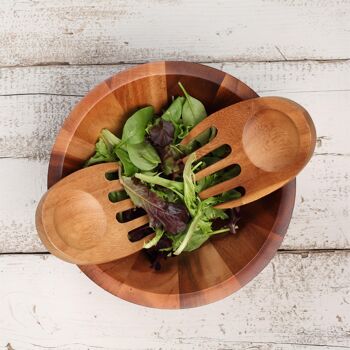 Mains à salade en bois de Toscane - Marron - Par T&G 2