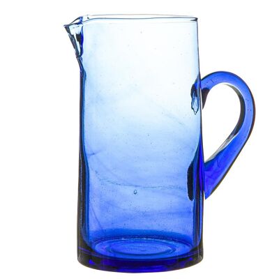 Nicola Spring Jebel Krug aus recyceltem Glas – 1 l – Blau