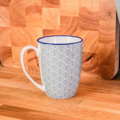Grande tasse à café imprimée Nicola Spring - Géométrique