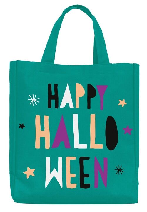 Trick or Treat Candy Bag Turquoise - Happy Halloween