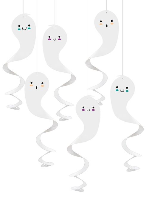 Pendants Ghost - Happy Halloween - 6 pieces