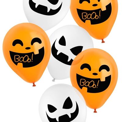 Latex Balloons Halloween - BoOo! - 23 cm - 6 pieces