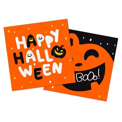 "Buon Halloween" sul tovagliolo - BoOo! - 30 x 30 cm - 20 pezzi