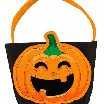 Borsa Dolcetto o Scherzetto Zucca di Feltro - BoOo! - 27x20x10 cm