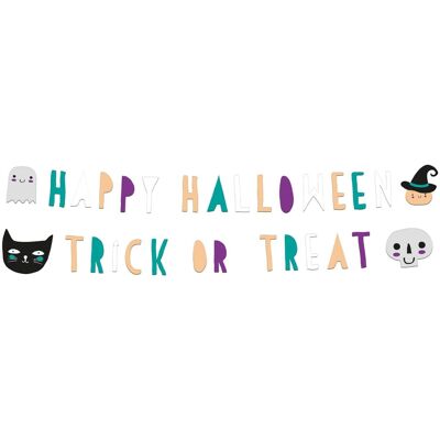 Buchstabengirlanden Happy Halloween - 2 Stück