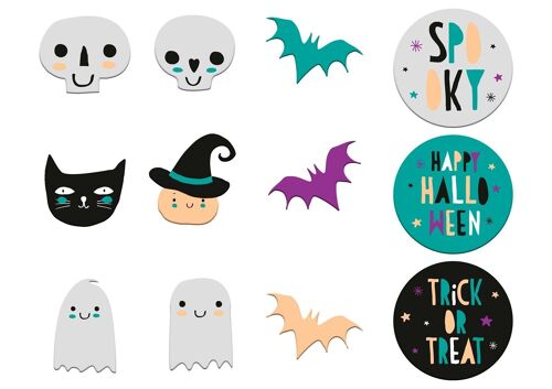 Window stickers Happy Halloween - 12 pieces