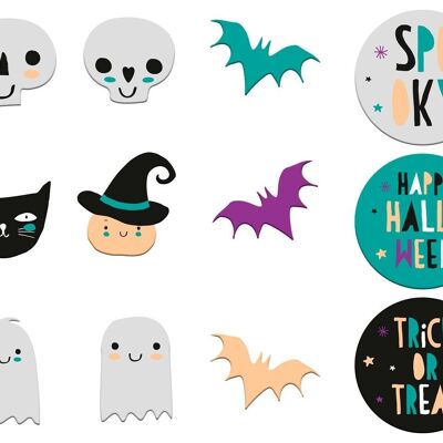 Window stickers Happy Halloween - 12 pieces