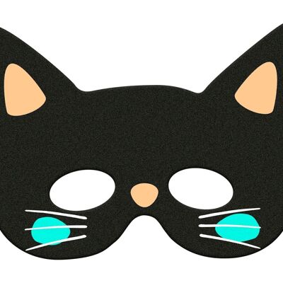 Máscara Feliz Halloween Gato Negro